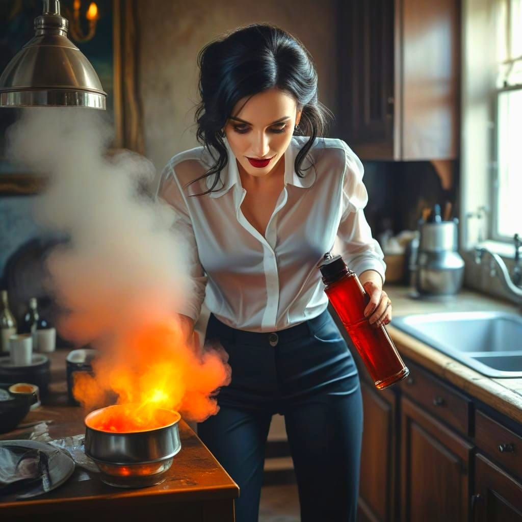 Captivating Charismatic Lady in Elegant Attire