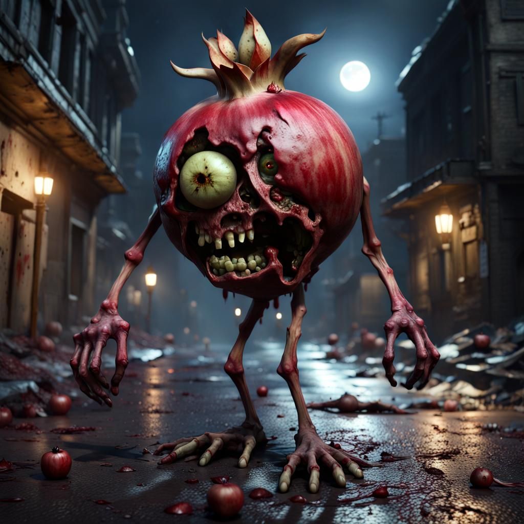Zombie pomegranate   by @Cheezyrat