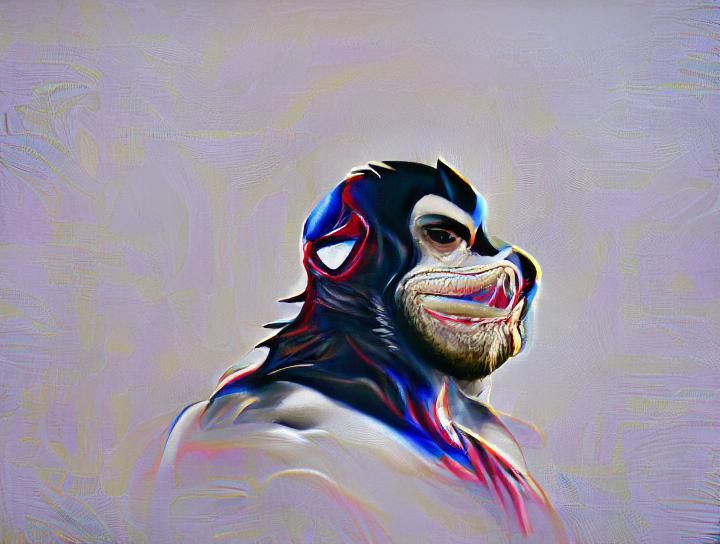 a portrait of a superhero ape