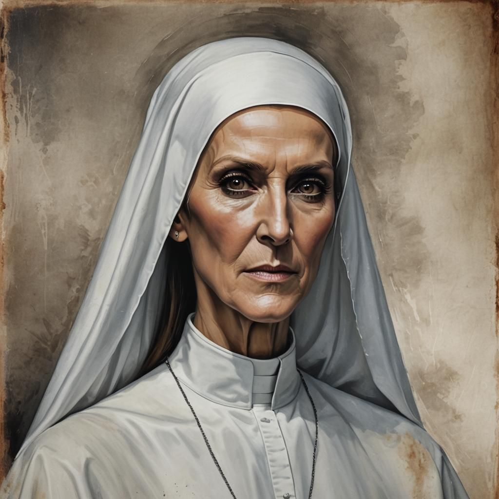 Celine Dion is an evil nun - AI Generated Artwork - NightCafe Creator