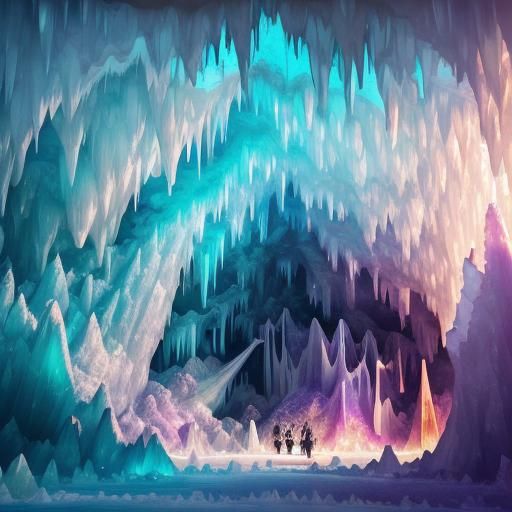 A (crystal cave:1.9) where (stalactites and stalagmites are ...