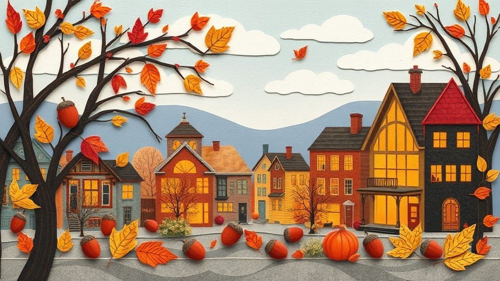 Autumn Small City Scape