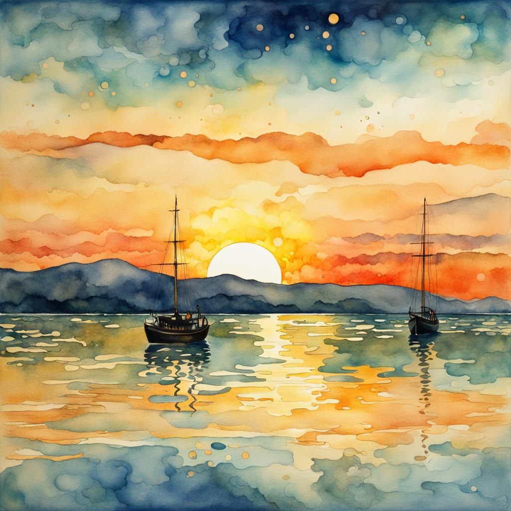 Sunset on the sea  by @Tatiana Kolganova