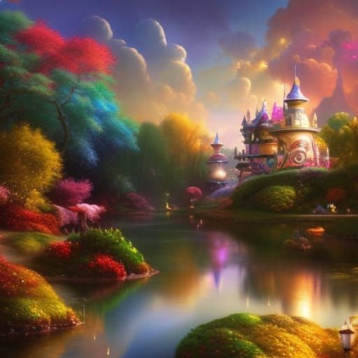 Rainbow Wonderland - AI Generated Artwork - NightCafe Creator