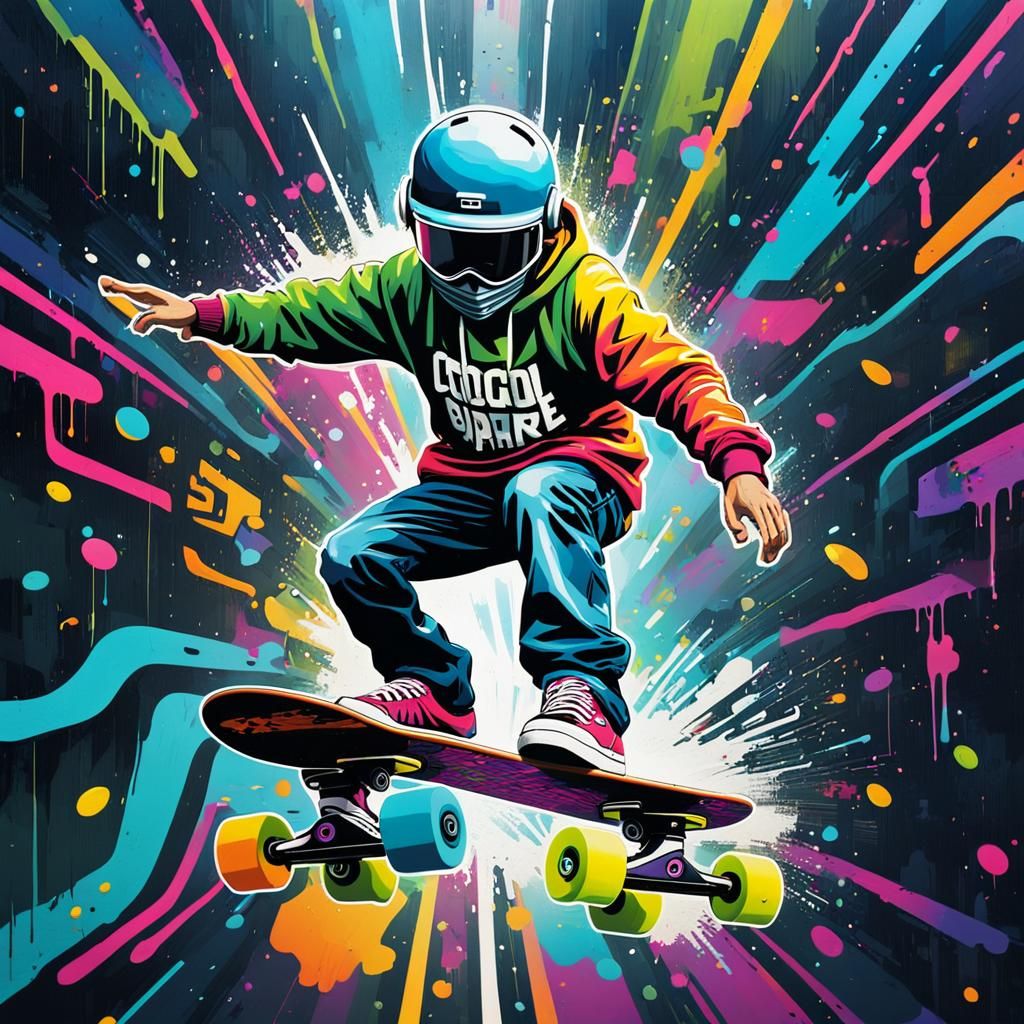 Skateboarder, Graffiti Art  by @Pharaoh Julia