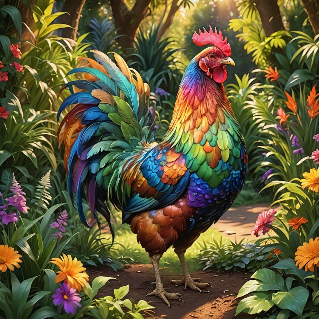 Shimmering Rainbow chicken   by @Jessica Nicole