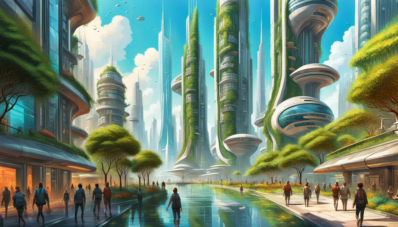 Utopian City - AI Generated Artwork - NightCafe Creator