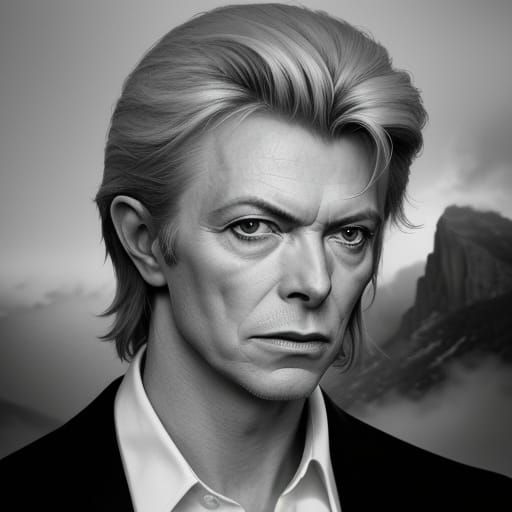 Bowie photographed by Helmut Newton in Switzerland in 1982, Hasselblad 500c, f/4, 150mm, ss 1/125, ISO 100