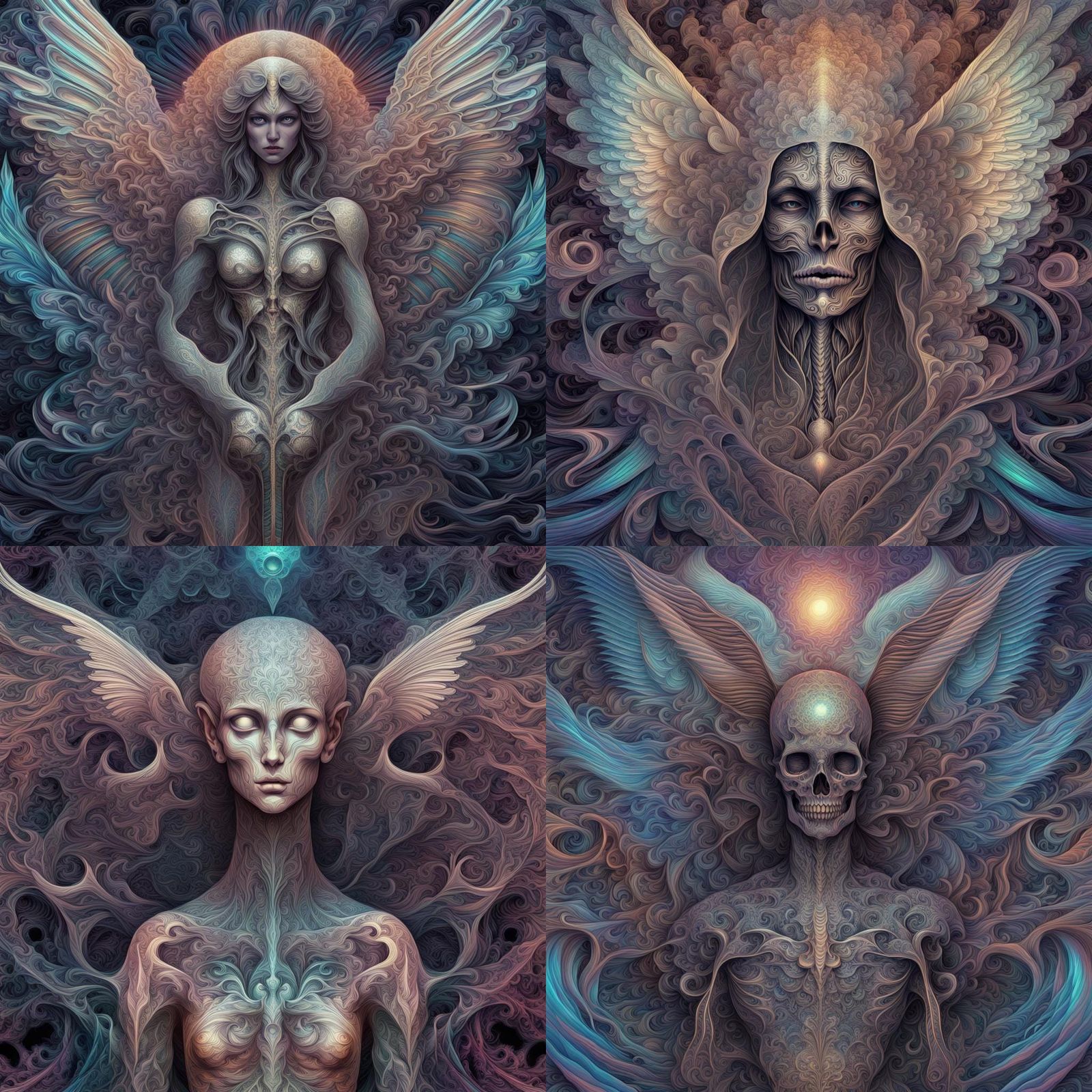 The angel of death abstract vector fractal, wave function, Z...