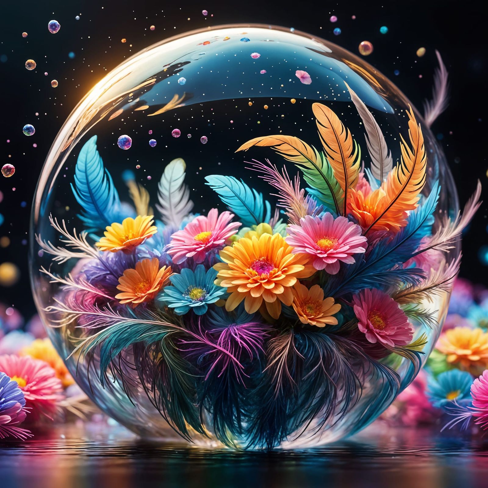 Rainbow Flower Ball  by @Soynuts