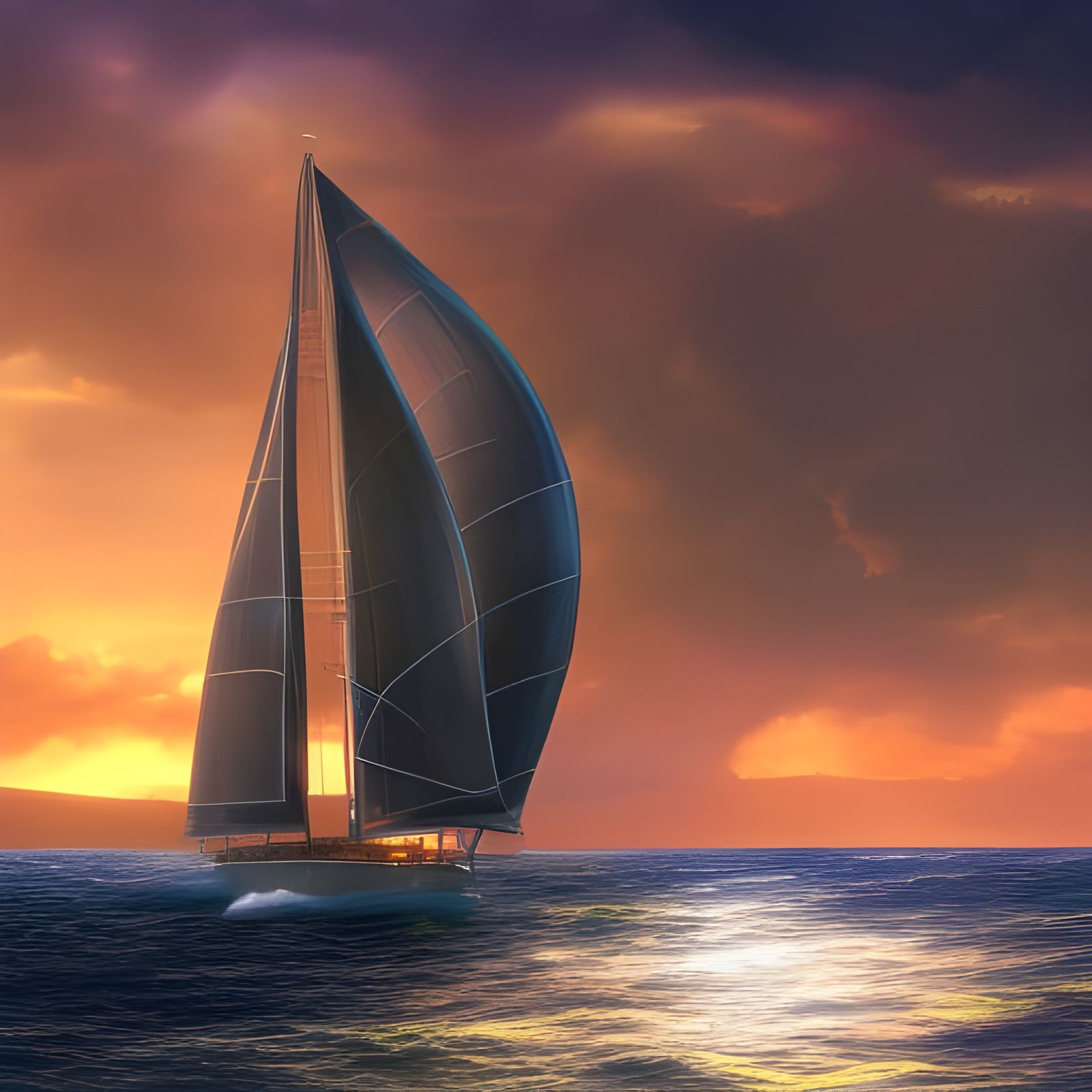 Last Sail before Sunset   by @Hyper Llama