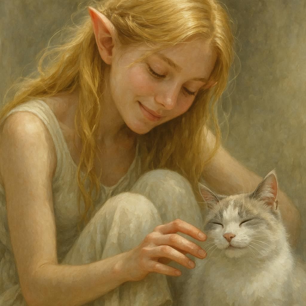 Elf with her Cat