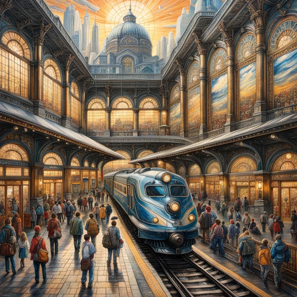 Train Station - AI Generated Artwork - NightCafe Creator