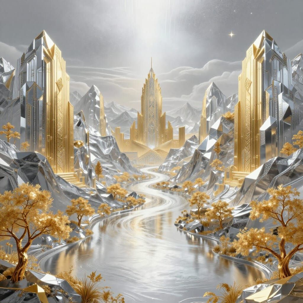 Silver and gold landscape  by @ArwenEvenstar