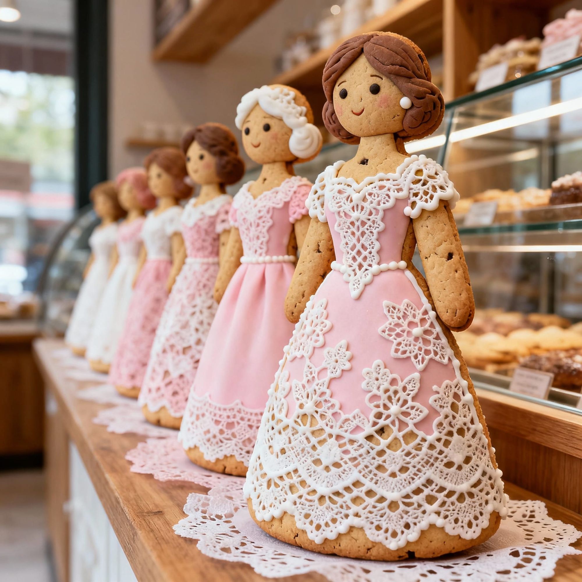 edible fabric for cookie dolls , lace fabric edible dresses on cookie dough woman doll beautiful baking creations , edible dolls in edible c...