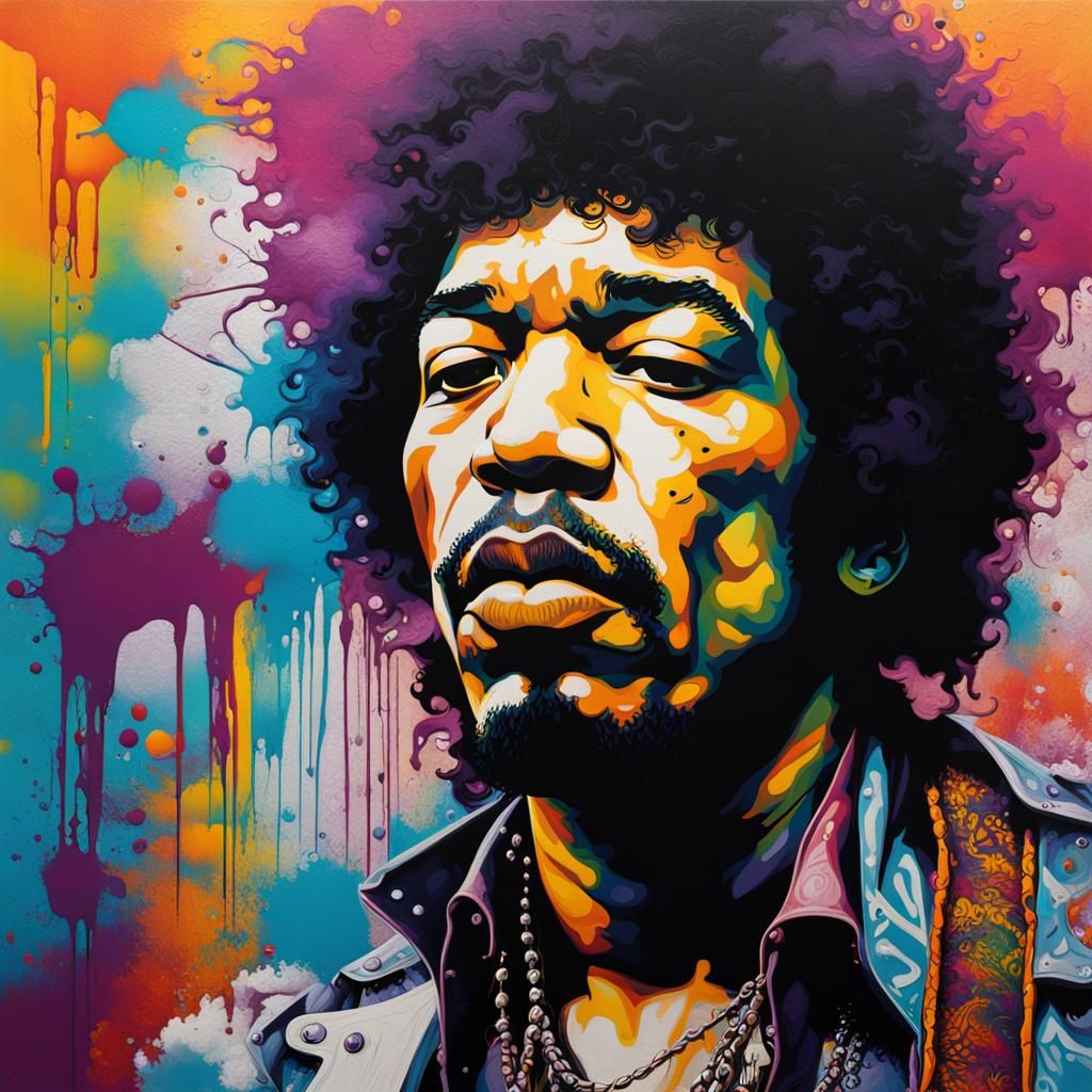 Jimi Hendrix - AI Generated Artwork - NightCafe Creator