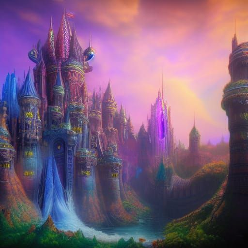Psychedelic fantasy castle