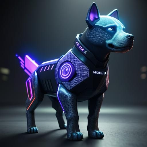 Holographic interface displaying a cyber dog’s augmented rea...