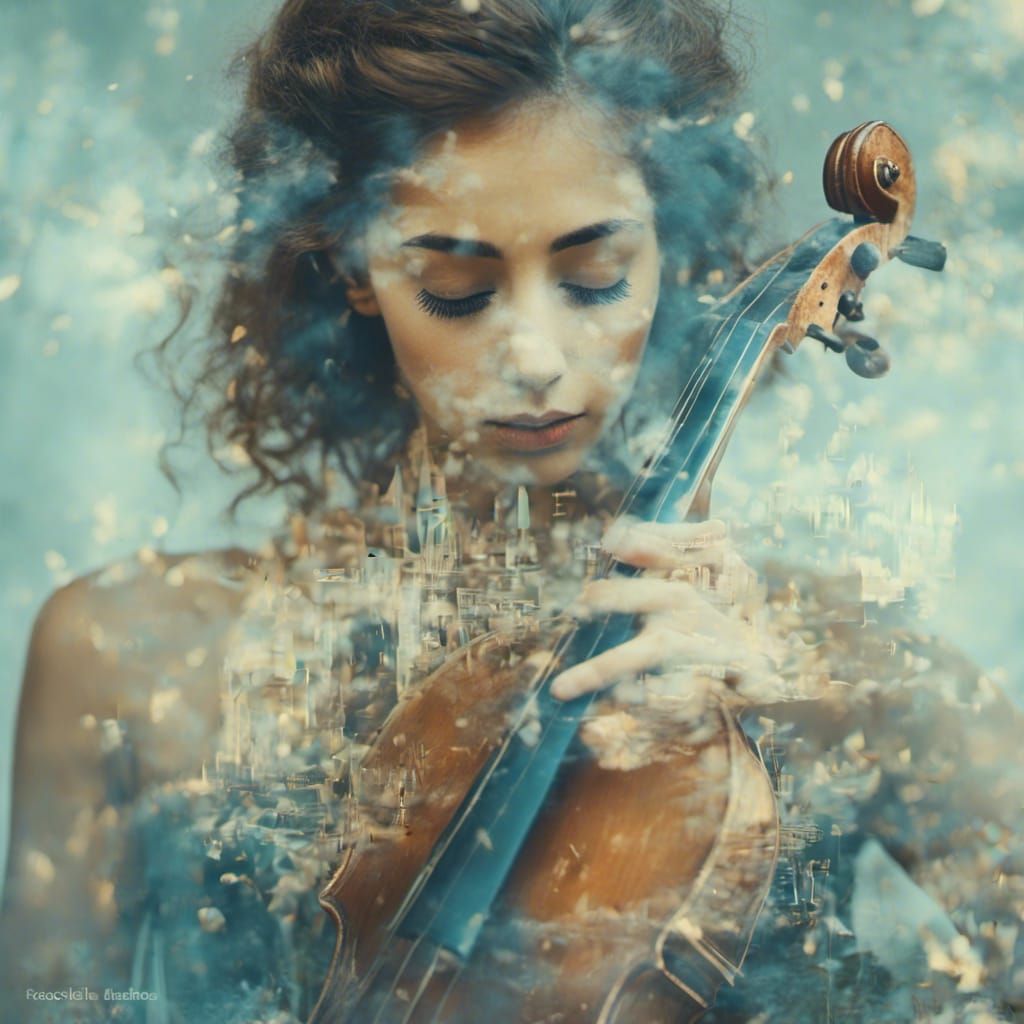 <lora:MJ6-1 DoubleExposure:1.0> 
Double exposure photography of a musical instrument with a performer, sharp focus, double exposure photogr...