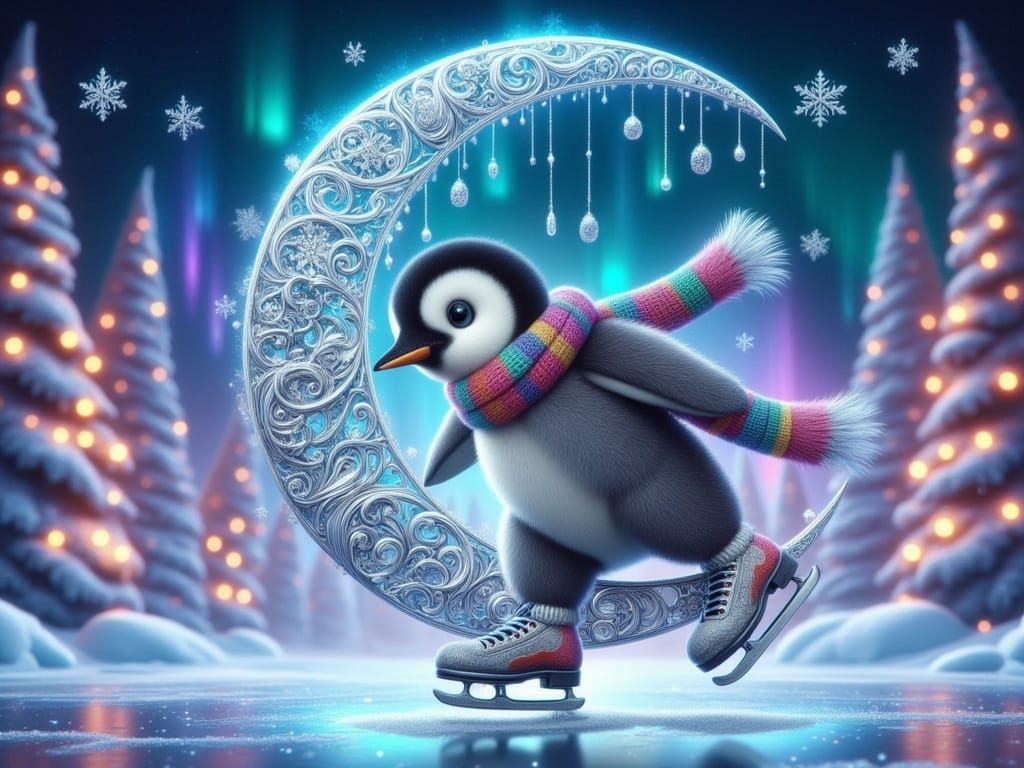 <lora:FiosFiligreeMoons:1.0> Percy's Winter Skating adventures
