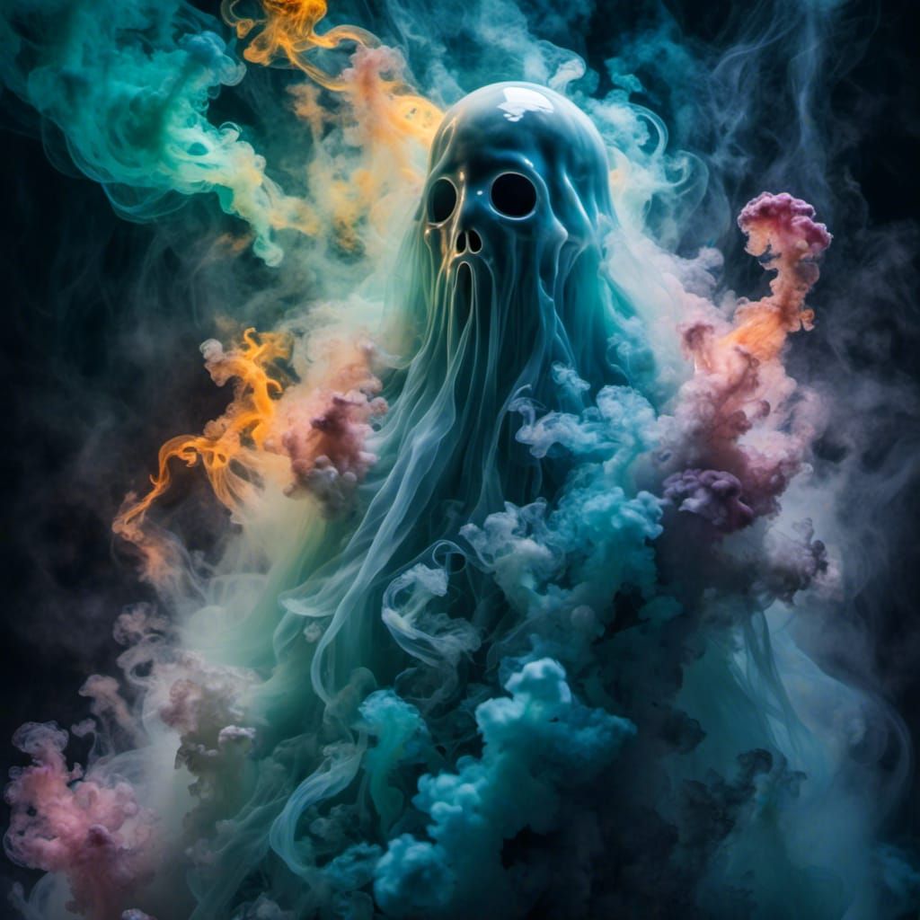 Translucent Ghost Portrait in Magic Realism Style