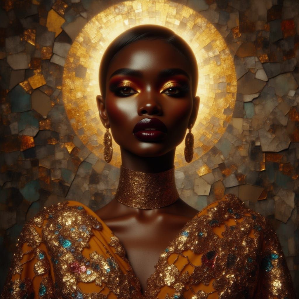 <lora:Cathedral Couture:1.0> A cinematic portrait of a radiant Cuban muse in cathedral-inspired couture, glowing in warm Caribbean light. He...