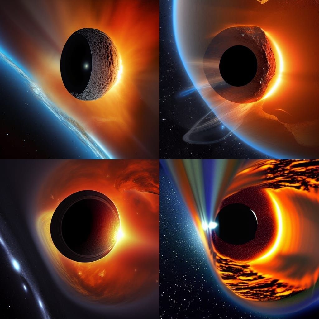 Earth getting sucked into a black hole with a spaceship