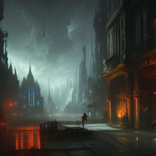 Noir city scape  by @PsychoXcirus