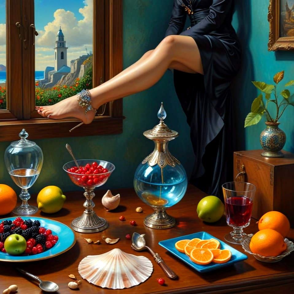 Vibrant Lady in Whimsical Surroundings