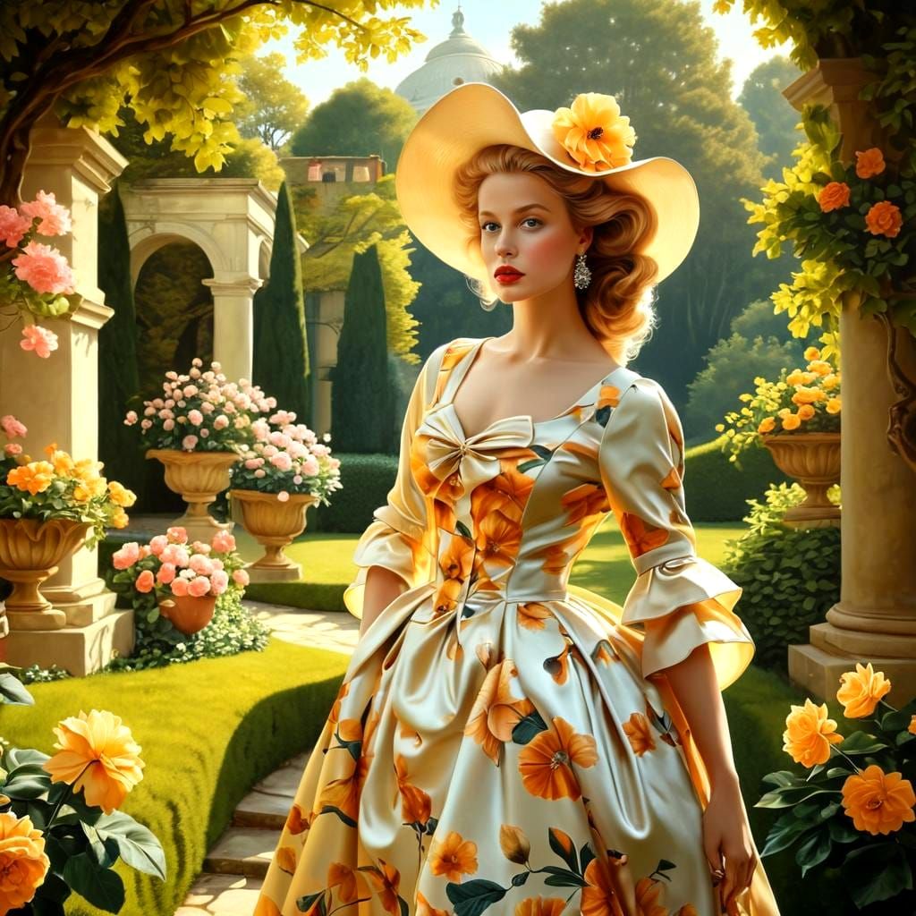 Beautiful Lady in Surreal Photorealistic Landscape