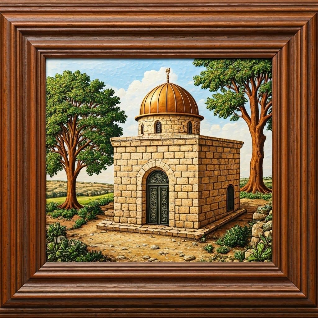 Traditional Tomb of Zion in Delicate Jewish Art