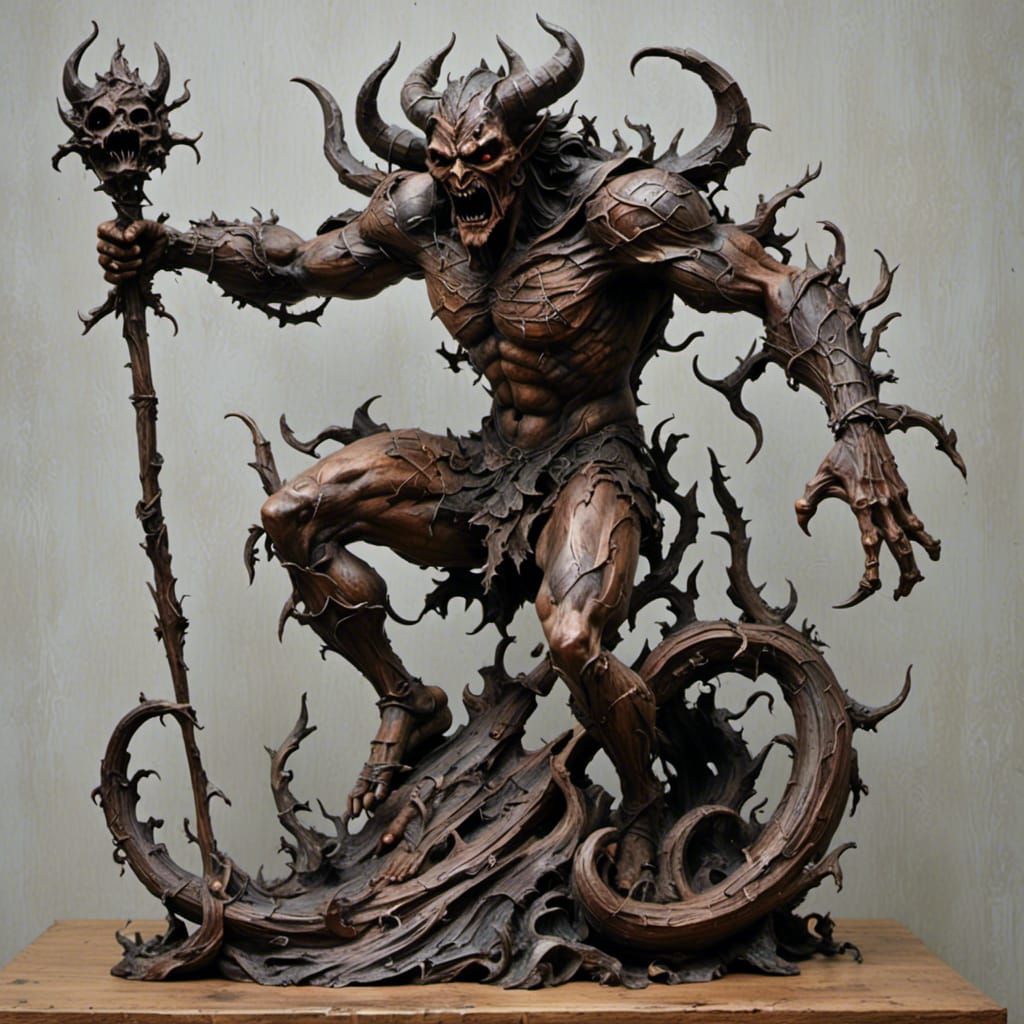  <lora:WoodenUknow:1.0> demon