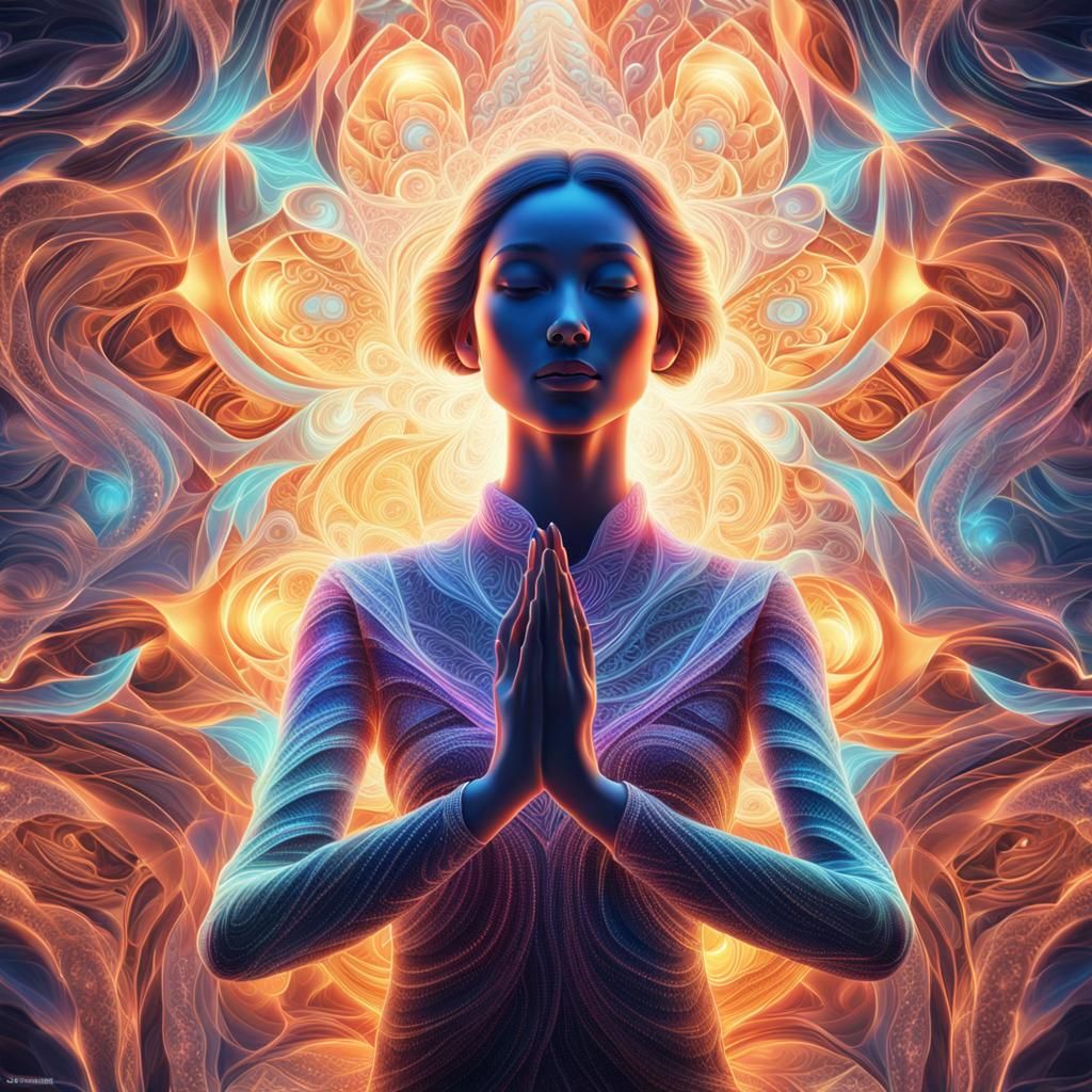 Fractal Light Emerges from Woman's Hand