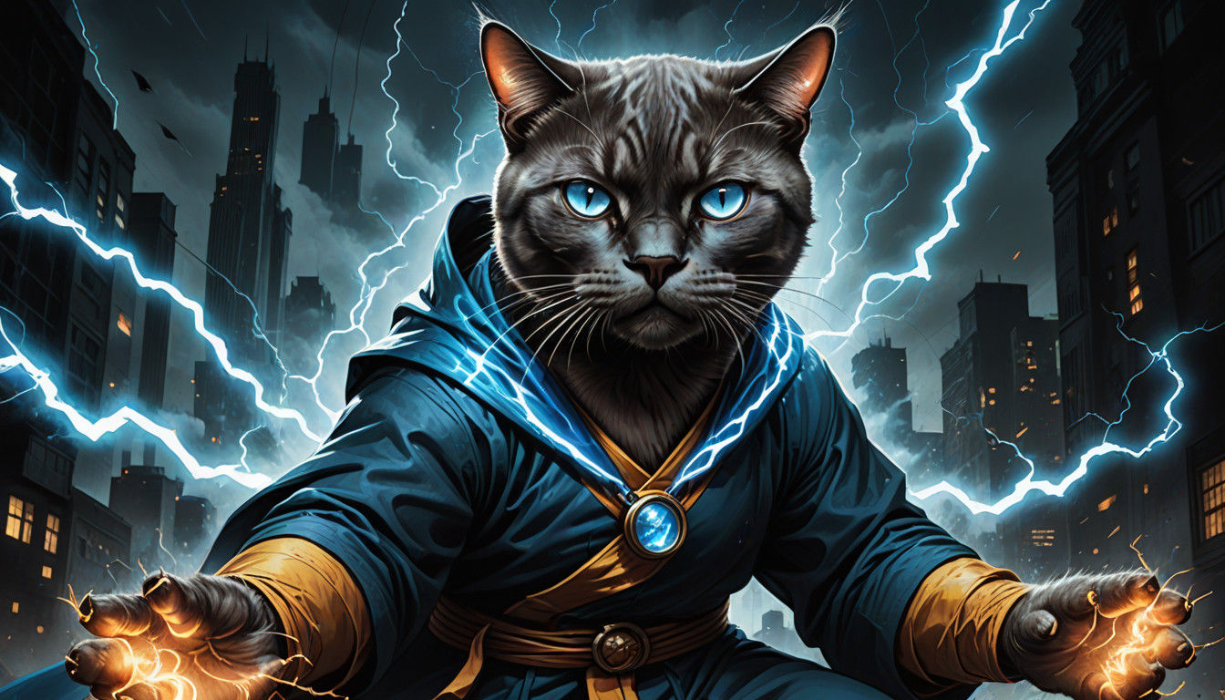 Electrifying Heroism in High-Contrast Comic Book Style