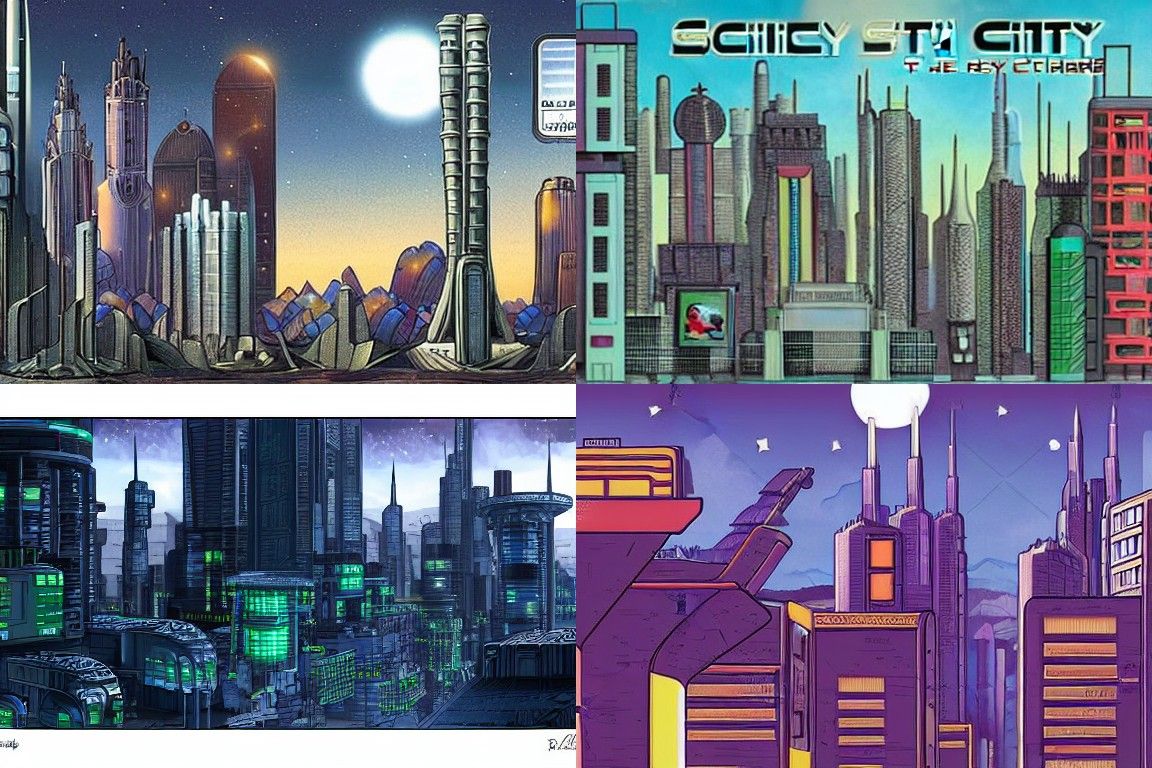 Sci-fi city in the style of Remodernism