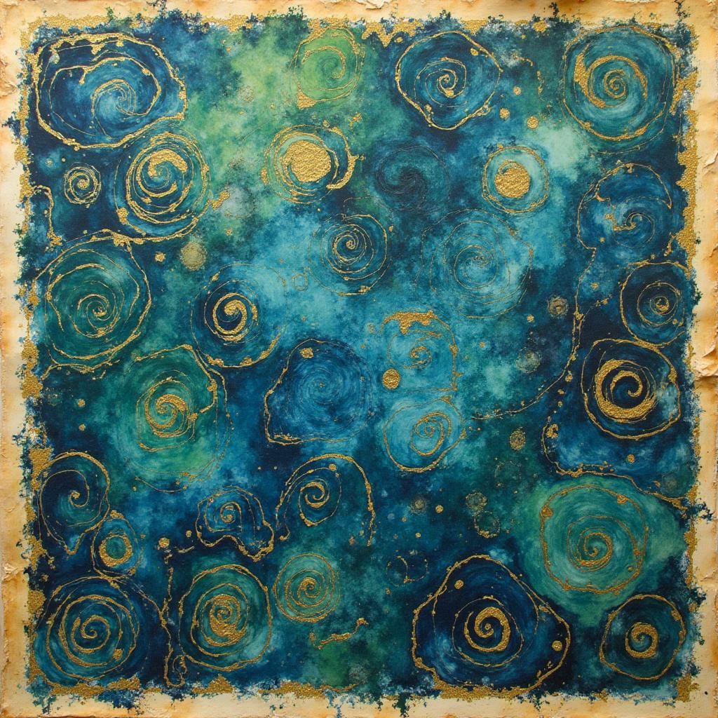 On Parchment, a colorful drawing abstract AI Generated Artwork