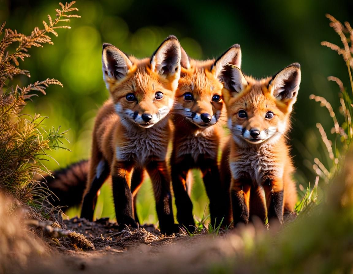 little fox cubs  by @moowokuorn