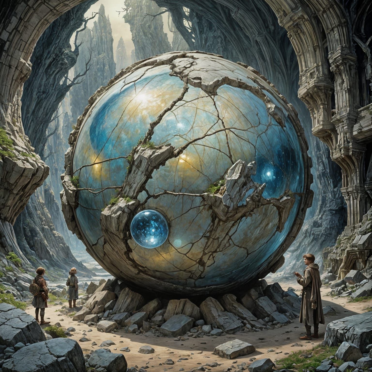 mysterious stone orb   by @Harmanna