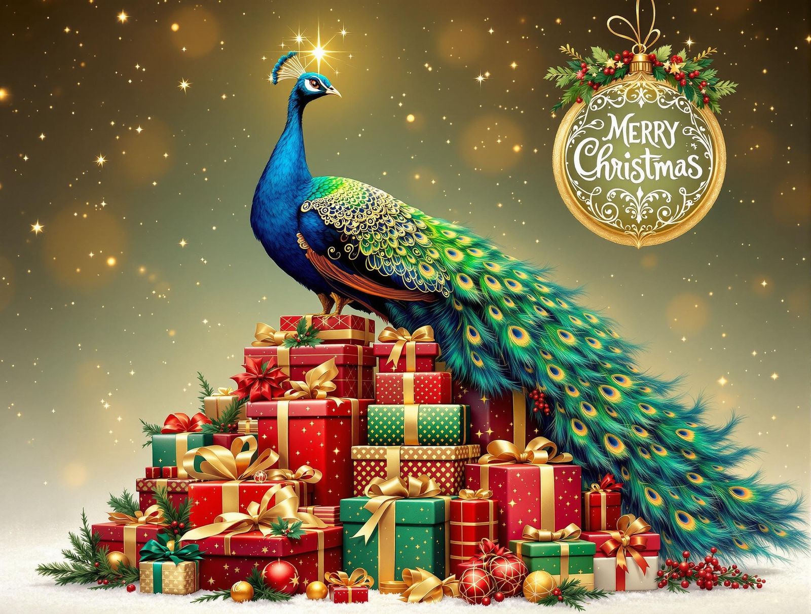 Christmas Peacock  by @Andrea Angel