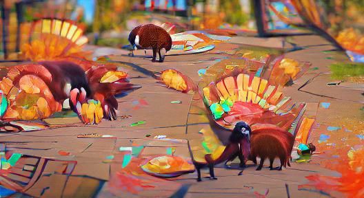 4K The mink eats the whole turkey on Thanksgiving, and their...