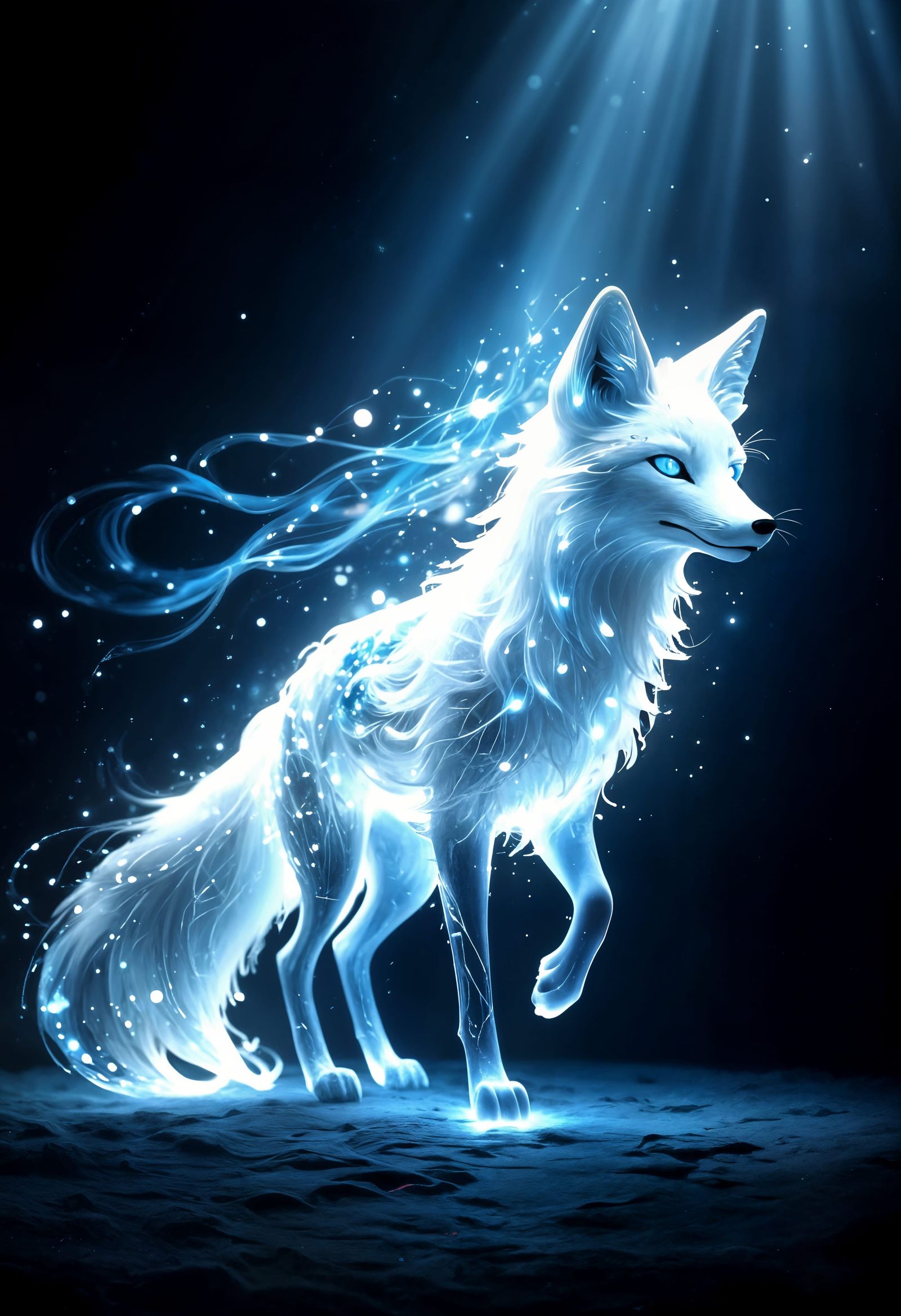 Fox made of light  by @Edana