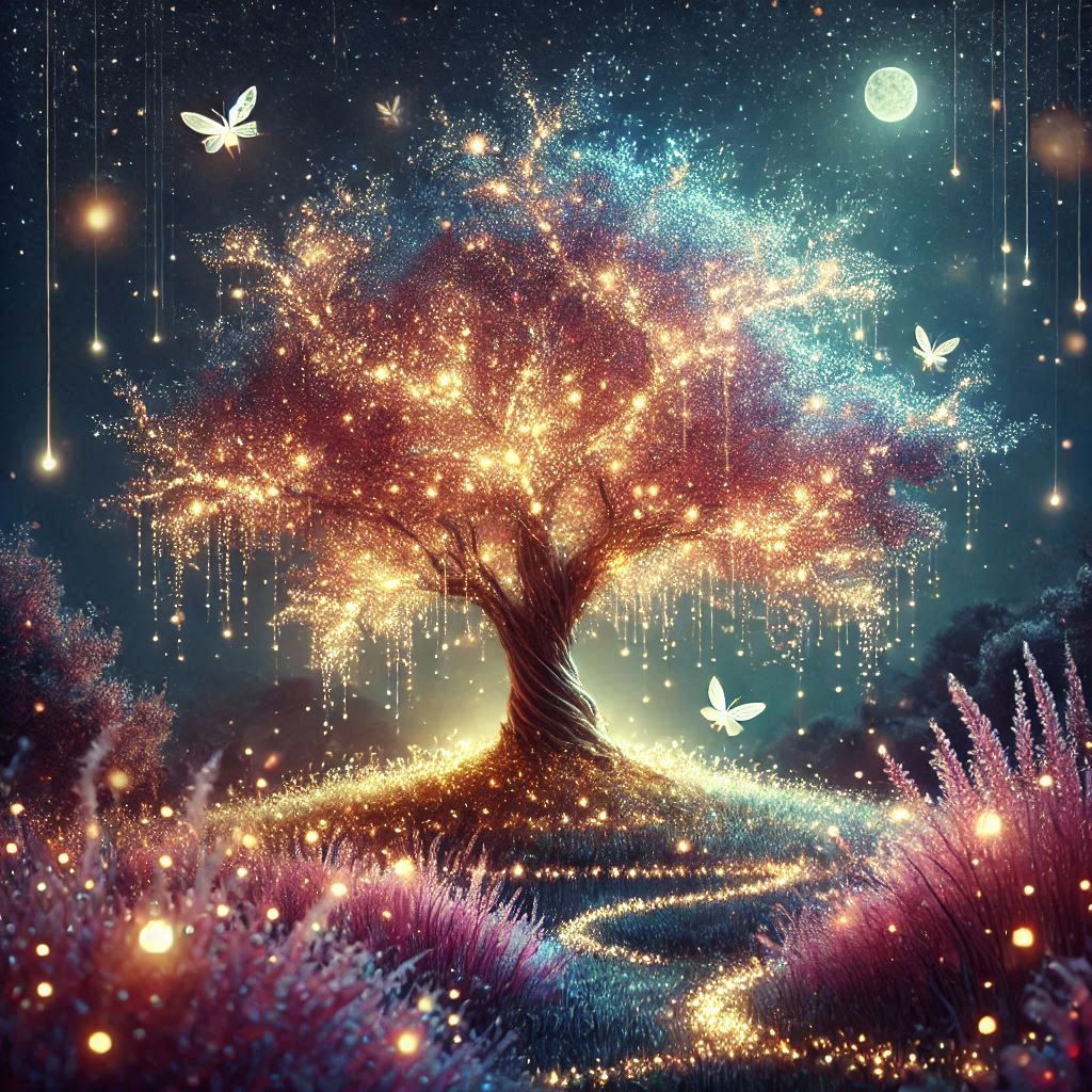 Ethereal fantasy glowing tree