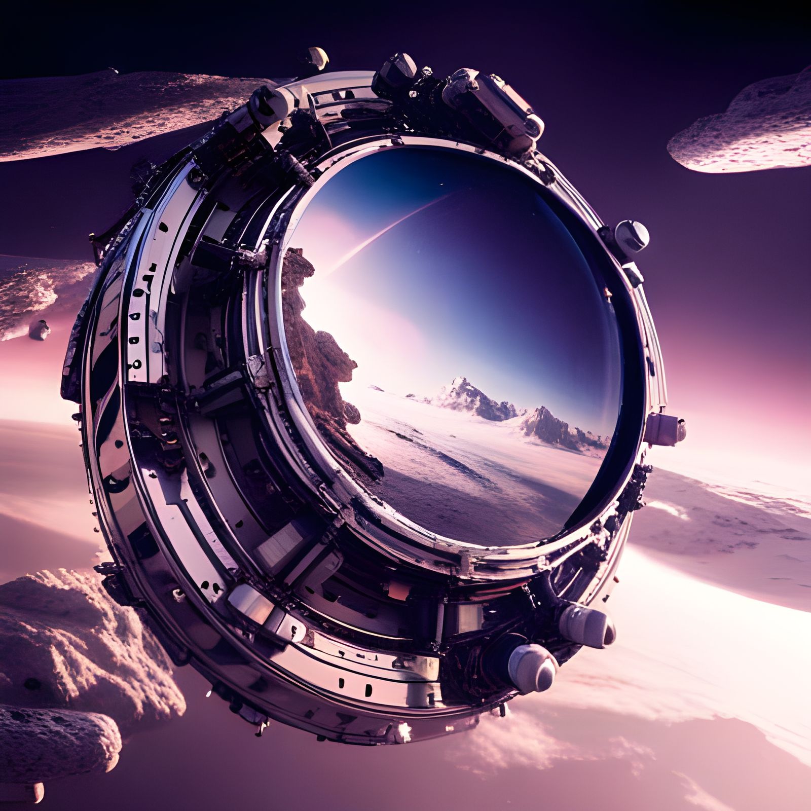 Satellite Mirror in Asteroid Field  by @undefined