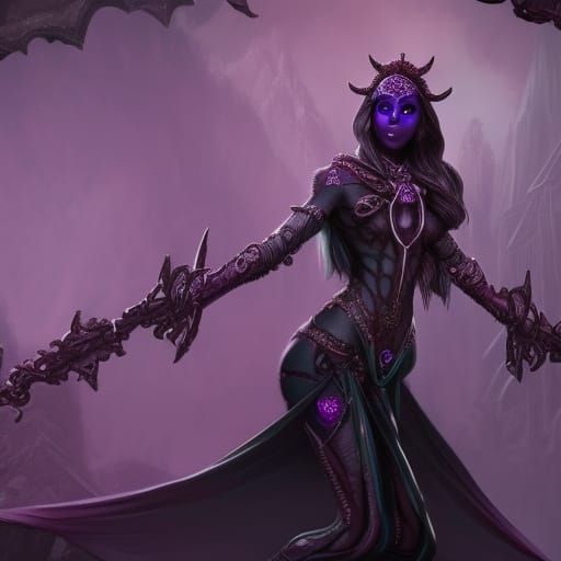 a drow woman priestess lolth dd - AI Generated Artwork - NightCafe Creator