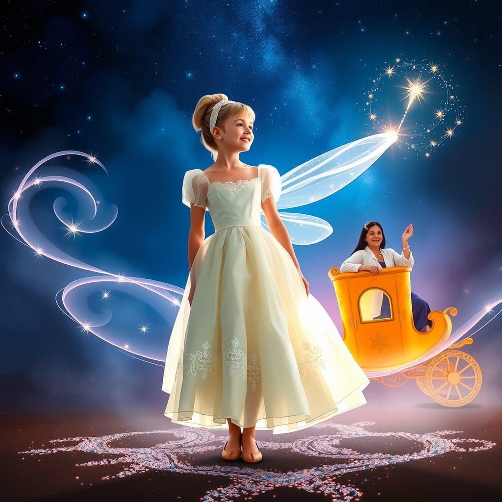 In a whimsical and magical setting, capture the moment where...