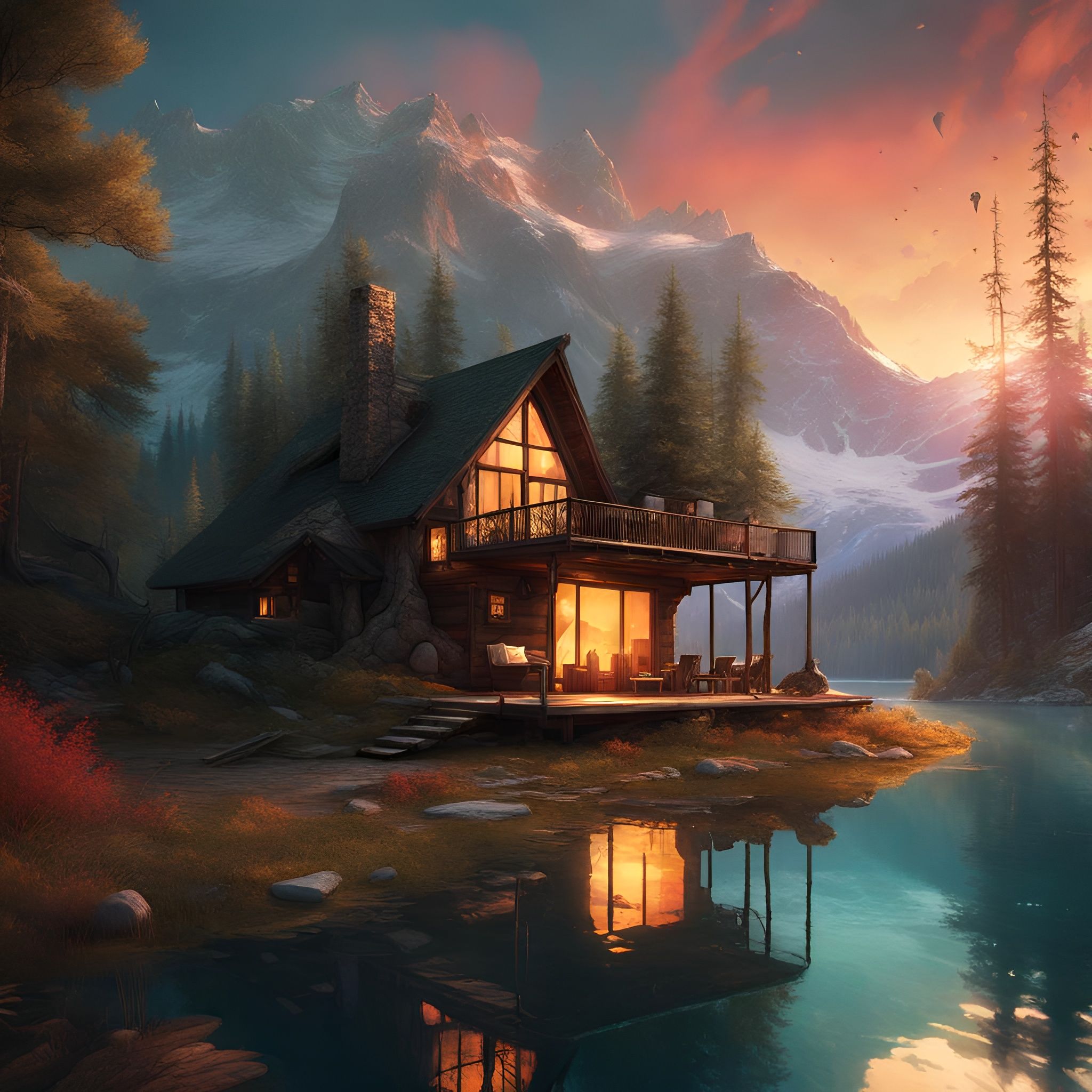 Qui-gon Jinn log cabin - AI Generated Artwork - NightCafe Creator