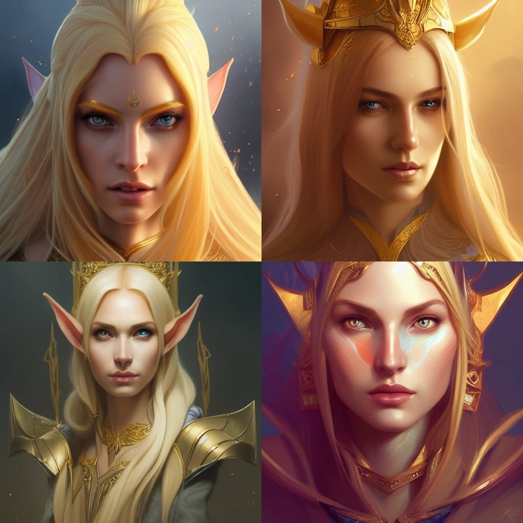 High Elf Queen with golden hair