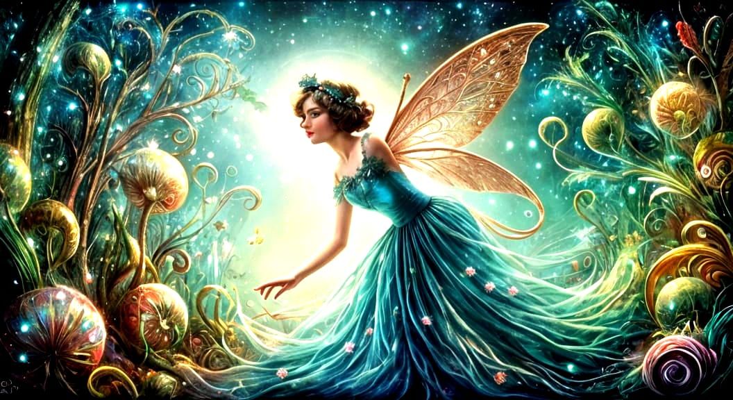 Vintage retro 1920's fairy <lora:Fairies:1.0> <lora:Creepy c...