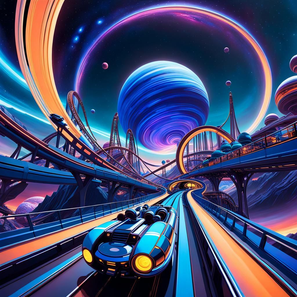 Interstellar theme park - AI Generated Artwork - NightCafe Creator