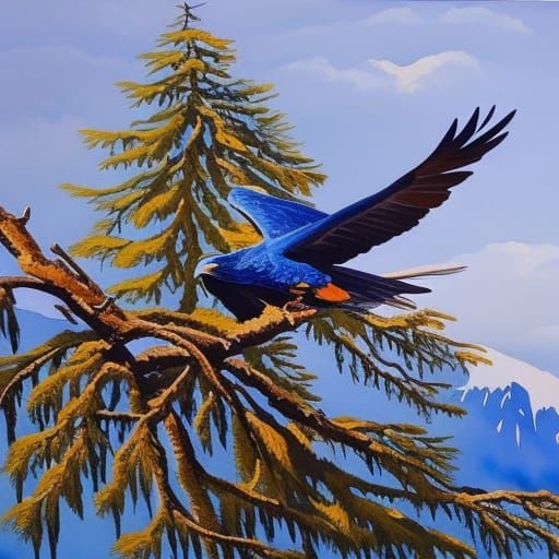 Eagle sitting on tree